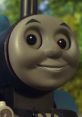 Close-up of Thomas the Tank Engine, iconic character from Thomas & Friends, showcasing a cheerful expression in CGI style.