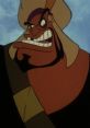 Razoul from Aladdin, voiced by Jim Cummings, showing an intense expression with a fierce grin, embodying his villainous role.