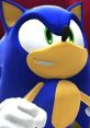 Angry Sonic the Hedgehog with a determined expression, showcasing iconic blue fur and vibrant green eyes.