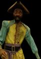 Sinister pirate character from Captain Clark 2, wearing a tattered outfit and dramatic facial expression, evokes intrigue.