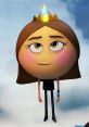 Jailbreak from The Emoji Movie, featuring her recognizable crown and playful expression in a colorful backdrop.