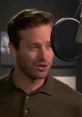 Armie Hammer recording his voice for Jackson Storm in Cars 3, showcasing behind-the-scenes creativity and talent.