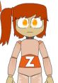 Zun Aubrey from G5, featuring orange hair, expressive eyes, and a distinctive 'Z' logo on the outfit.