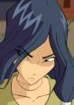 Close-up of a determined animated character with long dark hair and intense expression, embodying resilience and focus.