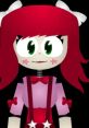 Meggie from FNATAS 4 Rebranded, featuring bright red hair, colorful outfit, and expressive green eyes.