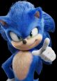 Sonic the Hedgehog striking a confident pose, showcasing his iconic blue spikes and mischievous grin. Perfect for "Sonic 1" fans!