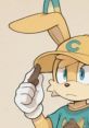 Coconut The Bunny holds a snack, showcasing his playful character from Nickelodeon's Sonic and Friends series.