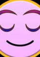 Smiling, relaxed emoji with closed eyes in shades of pink, representing peace and tranquility. Perfect for "Ink In The Pen.