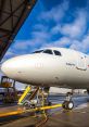 Airbus A321neo with GPWS system on the tarmac, showcasing advanced aviation technology and efficient design.