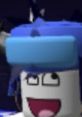 Adventurous Roblox character with blue hair, wearing a VR headset, embodying the playful spirit of Kloud gaming experiences.