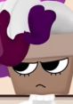 Annoyed Brusha Voice from Tooniverse Creations, showcasing a frustrated expression with striking purple highlights.