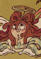 Whimsical character with messy hair and angel wings, evoking humor in the world of Catchorione gossip.