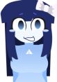 Minako from Cool As Ice, featuring blue tones and a playful expression with a bow in her hair.
