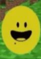 Happy yellow smiley face amidst vibrant green grass, symbolizing the eerie contrasts in Verity (Minecraft Horror) gameplay.