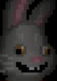 Pixelated depiction of Mr. Hopp, a chilling bunny character known for suspense in indie horror games.