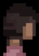 Pixel art character with dark hair and a pink shirt, showcasing a retro gaming style reminiscent of Rubymrhopp creations.