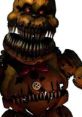 Sinister Nightmare Fredbear But Better character with sharp teeth, glowing red eyes, and a worn, battered appearance.