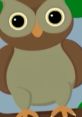 Ollie the Owl perched on a branch, showcasing its adorable features and big, bright eyes in a colorful background.