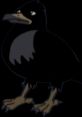 Grubclaw from Redwall, a scheming black crow with sharp features and a cunning demeanor.
