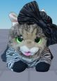 Adorable plush cat wearing a stylish outfit and a large bow, perfect for makers and craft enthusiasts.