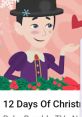 Cheerful character in festive attire celebrating the 12 Days of Christmas with decorations and a joyful expression.
