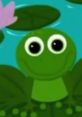 Freddy The Frog smiles cutely while resting on lily pads in a colorful pond setting, perfect for children's stories.