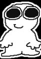 Cute cartoon character with large eyes, smiling and standing. Fun design perfect for creative projects and merchandise.