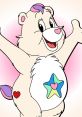 Cheerful True Heart Bear character from Care Bears, showcasing colorful hearts and a star on its belly. Perfect for kids' decor!