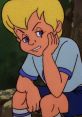 John from Care Bears Movie II, looking thoughtful with a slight frown while seated in a casual sports outfit.