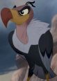 Mwoga, the cunning vulture from The Lion Guard, showcases his unique features and sly expression in this scene.