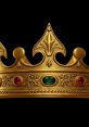 Elegant golden crown adorned with red and green jewels, featuring intricate floral designs, perfect for costume or decor.