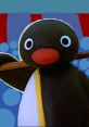 Pingu the Penguin with a red beak poses playfully against a colorful background, showcasing his charming character.