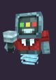 Cute pixelated trivia bot with a cheerful expression, wearing a red shirt, perfect for interactive WILD LIFE games.