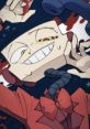 Henry Hotline character with a mischievous grin, holding an old phone, surrounded by vibrant, chaotic background elements.