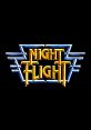 Iconic 'Night Flight' logo featuring bold yellow and blue typography, representing Pat Prescott's renowned show.