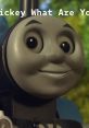 Thomas the Tank Engine smiles, showcasing his friendly character from the US version of Thomas & Friends (2004-2015).