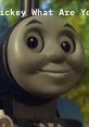 Close-up of Thomas the Tank Engine from Thomas & Friends US (2004-2015), displaying a friendly smile and expressive eyes.