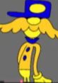 Cheerful animated character with yellow body and blue hat, embodying the playful essence of Foreman Mort.