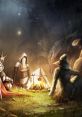 Campfire Song Gathering around a crackling campfire after a long journey, a bard's soothing melody fills the air, bringing