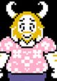 Asgore in a playful pink patterned shirt, showcasing his friendly personality and significant role in the Undertale universe.