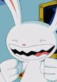 Max from "Sam And Max" grinning widely with his signature mischievous teeth, showcasing his playful personality.