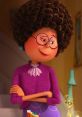 Ted's Mom from Dr. Seuss' The Lorax, featuring stylish curly hair and a warm, caring expression, dressed in a purple outfit.