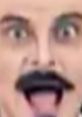 Surprised expression with a mustache, showcasing excitement and humor, perfect for Kakasik22223 content.