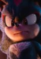 Shadow M with intense expression, showcasing his iconic spiky hair and red accents, representing his edgy character.