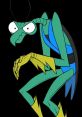 Zorak character from Space Ghost Coast to Coast, showcasing a green mantis design with expressive features and vivid colors.