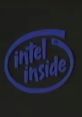 Intel Inside logo in vibrant blue, symbolizing innovation and technology in computing. Emphasizing Intel's brand identity.