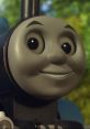 Close-up of Thomas the Tank Engine smiling, showcasing his cheerful expression from Thomas & Friends US Version.