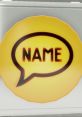 Yellow speech bubble with the word "NAME" inside, reminiscent of interactive elements in "The Stanley Parable.
