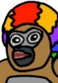 Colorful character from K9 Gorilla Tag, featuring a gorilla with a vibrant clown wig and exaggerated features.