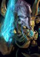 Protoss warrior wielding energy, showcasing advanced technology and a powerful stance in a sci-fi setting.